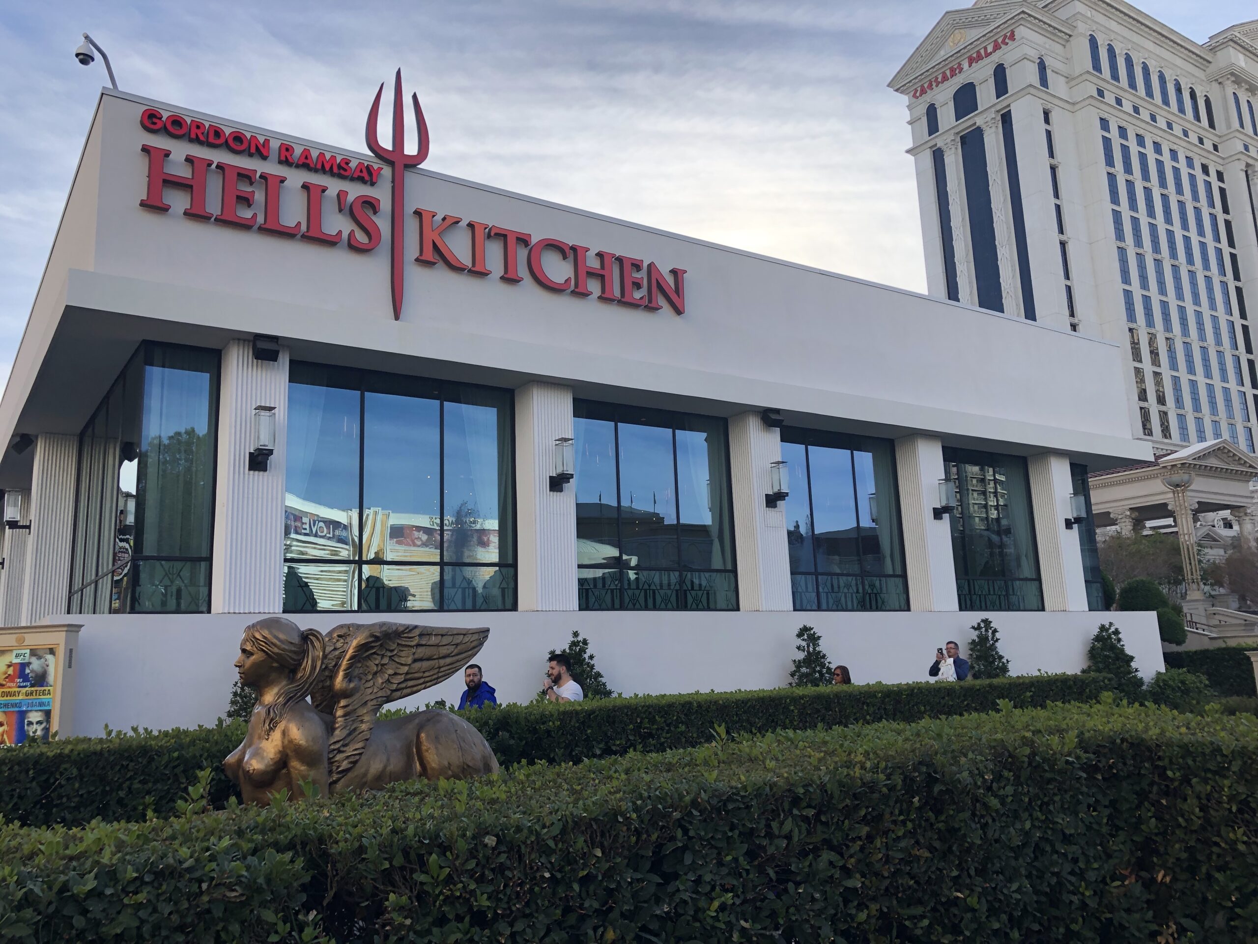 A photo of the exterior of the Hell's Kitchen restaurant in Las Vegas.